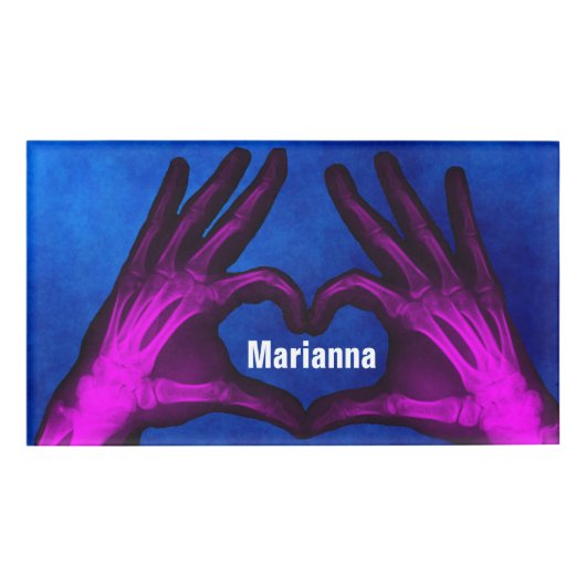 Handröntgenstrahl bildet Herz Namenschild (Vorderseite)