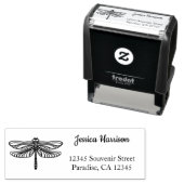 Handrückgabe der Dragonfly-Zeichnend Adresse Permastempel (Beispiel)