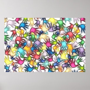 Hands abstract background texture poster