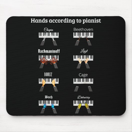 Hands According To Anists Ano Clical Music Instrum Mousepad (Vorne)