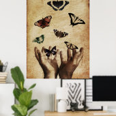 Hands Butterflies Artwork Poster (Heimbüro)