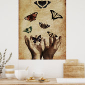 Hands Butterflies Artwork Poster (Küche)