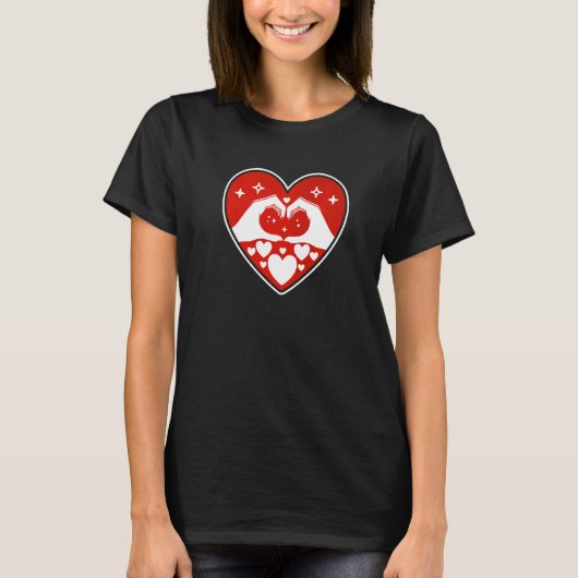Hands Heart Liebe Romantic Relationship Valentines T-Shirt (Vorderseite)