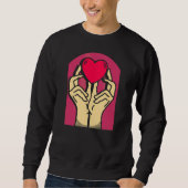 Hands Heart Valentine's Liebe Relationship Romanti Sweatshirt (Vorderseite)