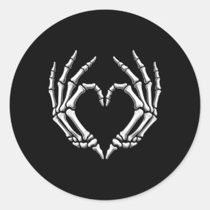 Hands Herz signieren Retro Halloween Kostüm Frauen Runder Aufkleber