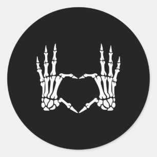 Hands Herz signieren Retro Halloween Kostüm Frauen Runder Aufkleber