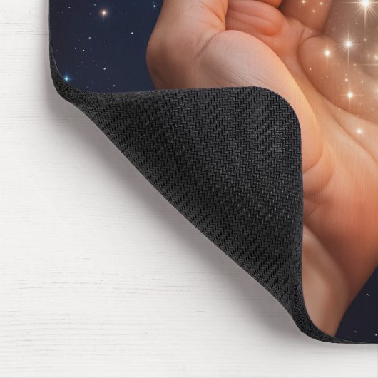 Hands Holding Night Stars Mousepad (Ecke)