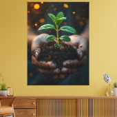 Hands Holding Seedling Growth Hope Art Leinwanddruck (Insitu (Wohnzimmer))