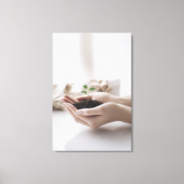 Hands Holding Seedling Growth Hope Leinwanddruck