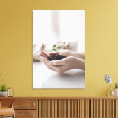 Hands Holding Seedling Growth Hope Leinwanddruck (Insitu (Wohnzimmer))