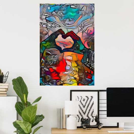 Hands in the Shape of a Heart Love Poster (Heimbüro)