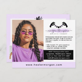 Hands & Moon Phase Massage Reiki Logo Marketing Postkarte