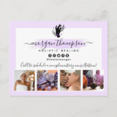 Hands & Moon Phase Massage Reiki Logo Marketing Postkarte (Rückseite)