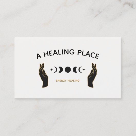 Hands Moon Phases Energy Worker Visitenkarte (Vorderseite)