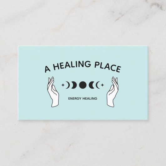 Hands Moon Phases Energy Worker Visitenkarte (Vorderseite)