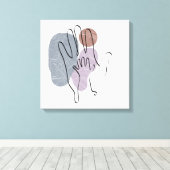 Hands Mother Child Line Art Liebe Leinwanddruck (Insitu (Holzboden))