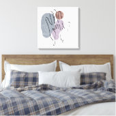 Hands Mother Child Line Art Liebe Leinwanddruck (Insitu (Schlafzimmer))