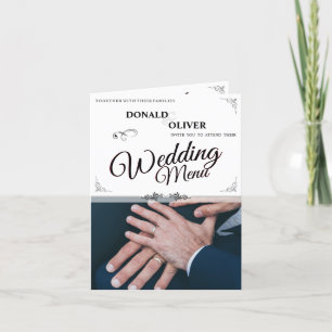 Hands of a Gay Wedding Couple with Rings Dankeskarte