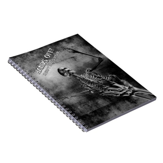 Hands Off! Creepy Notes Inside. Skeleton Notizblock (Rechte Seite)