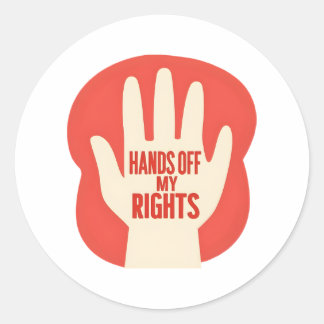 Hands Off My Rights – Equality  Runder Aufkleber