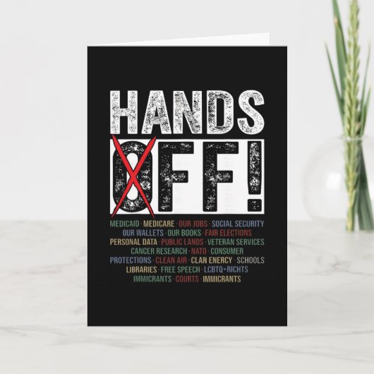 Hands Off Our Rights Protect Democracy  Karte (Vorderseite)