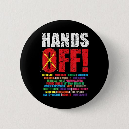 Hands Off Protest 2025-Aktivistenerprotest Button (Vorderseite)