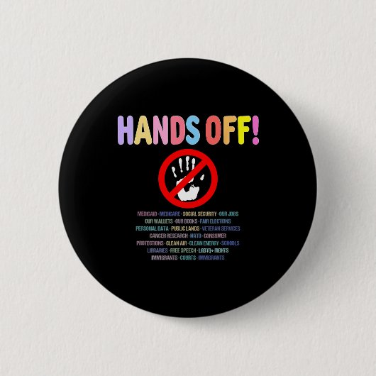Hands Off Protest 2025 Button (Vorderseite)