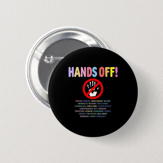 Hands Off Protest 2025 Button (Vorne & Hinten)