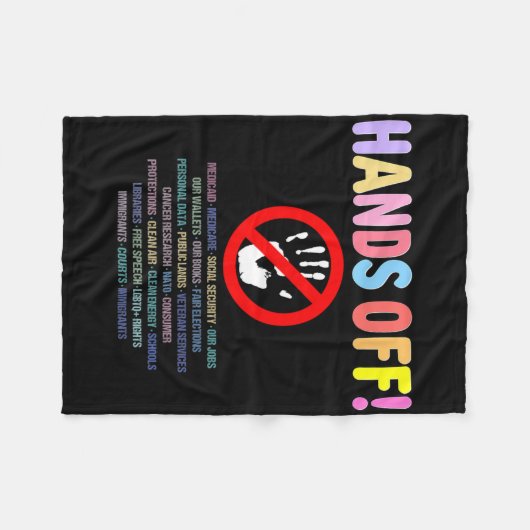 Hands Off Protest 2025 Fleecedecke (Vorderseite (Horizontal))