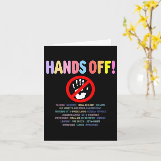 Hands Off Protest 2025 Karte (Gelbe Blume)