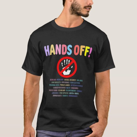 Hands Off Protest 2025 T-Shirt (Vorderseite)