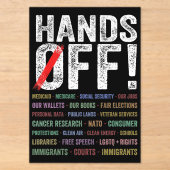 Hands Off Protest Acryleinladungen (Vorderseite)