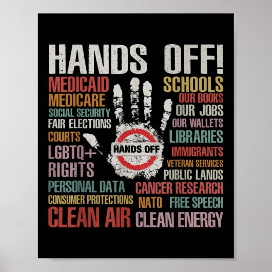 Hands Off Protest Apparel Entfernen umgekehrter Rü Poster (Vorne)