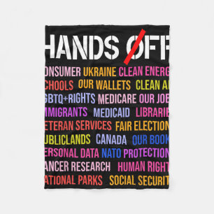 Hands Off Protest Samstag, 5. April Männer Frauen Fleecedecke