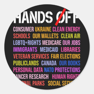 Hands Off Protest Samstag, 5. April Männer Frauen  Runder Aufkleber