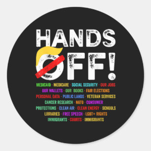Hands Off Protest Samstag, 5. April Männer Frauen Runder Aufkleber