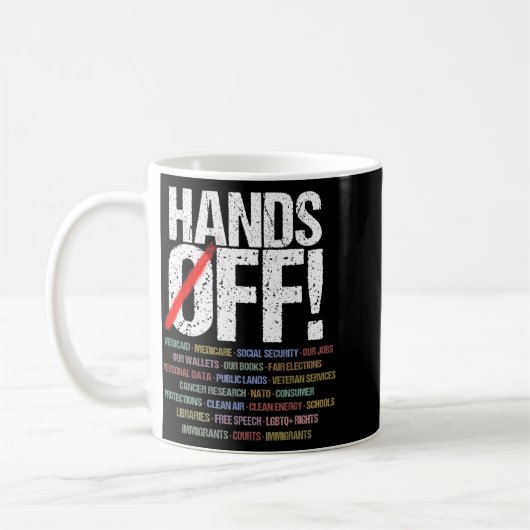 Hands Off Protest T - Shirt1.png Kaffeetasse (Links)