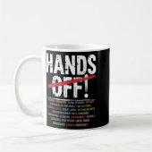 Hands Off Protest T - Shirt2.png Kaffeetasse (Links)