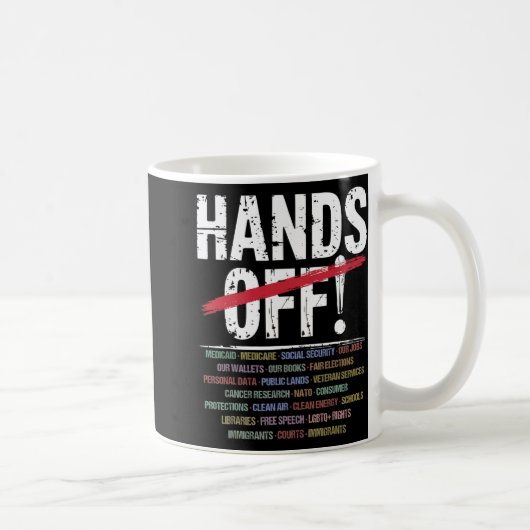 Hands Off Protest T - Shirt2.png Kaffeetasse (Rechts)