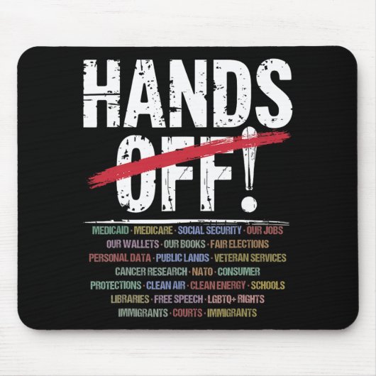Hands Off Protest T - Shirt2.png Mousepad (Vorne)