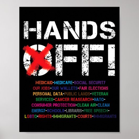 Hands Off Protest T - Shirt3.png Poster (Vorne)