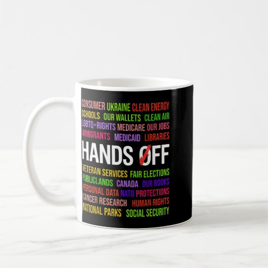 Hands Off T - Shirt.png Kaffeetasse (Links)