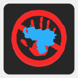 Hands Off Venezuela Protest Illustration Frieden Quadratischer Aufkleber