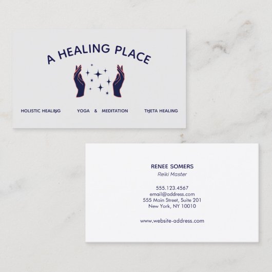 Hands Reiki Master Energy Worker Visitenkarte (Vorne/Hinten)