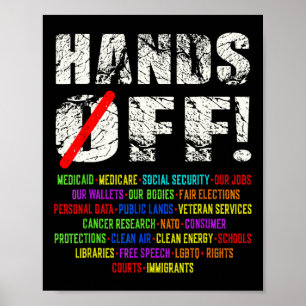 Hands Shirt von Protest gegen die soziale Sicherhe Poster