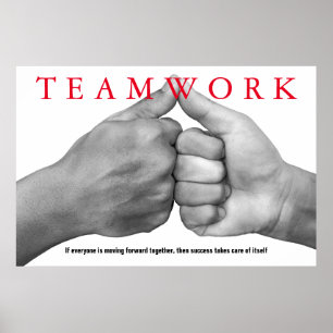 Hands Teamwork Inspiration Motivierend Zitat Poster