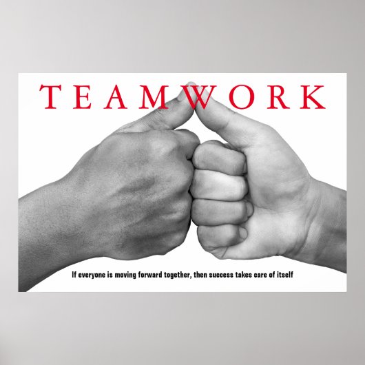 Hands Teamwork Inspiration Motivierend Zitat Poster (Vorne)
