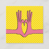 Hands- und Herzgeschenkkarte Quadratische Visitenkarte (Vorderseite)