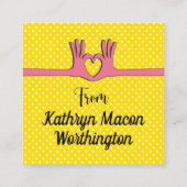 Hands- und Herzgeschenkkarte Quadratische Visitenkarte (Rückseite)