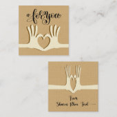 Hands- und Herzgeschenkkarte Quadratische Visitenkarte (Vorne/Hinten)